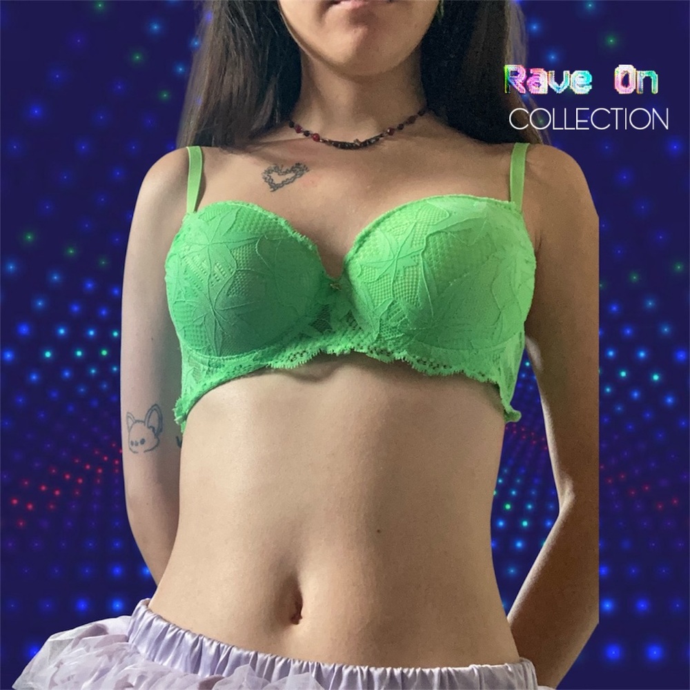 RVe Styled Spencer's Neon Green “Leaf” Push Up Bra